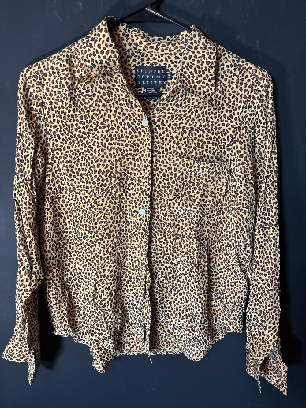 Spenser Jeremy Leopard-Print Button-Down Shirt - Tan & Brown-PS